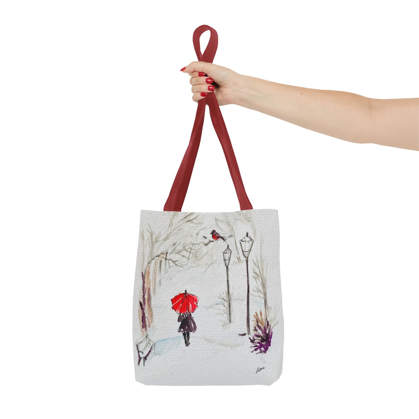 The Red Umbrella Ivory Tote Bag