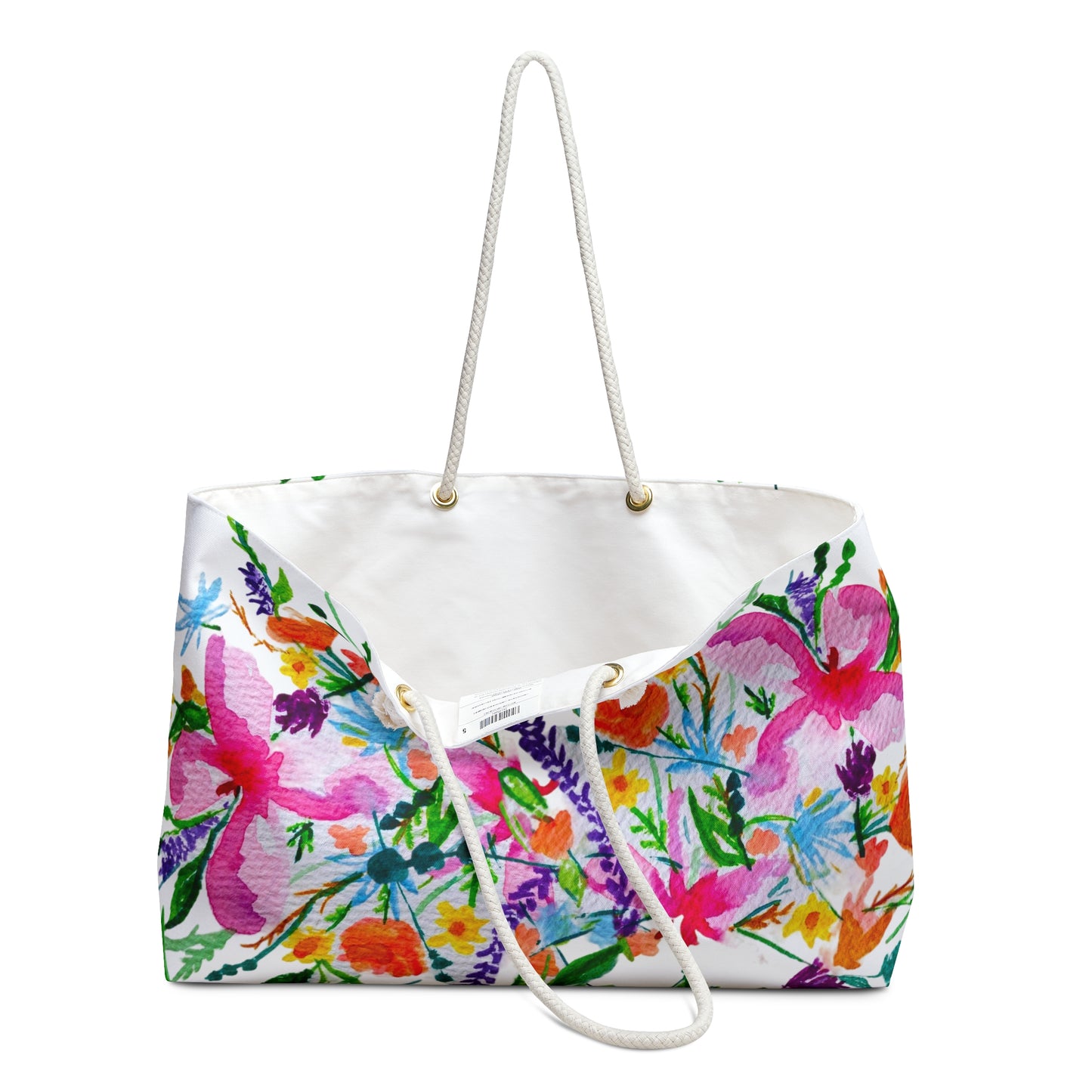 Summer Bouquet White Weekender Bag