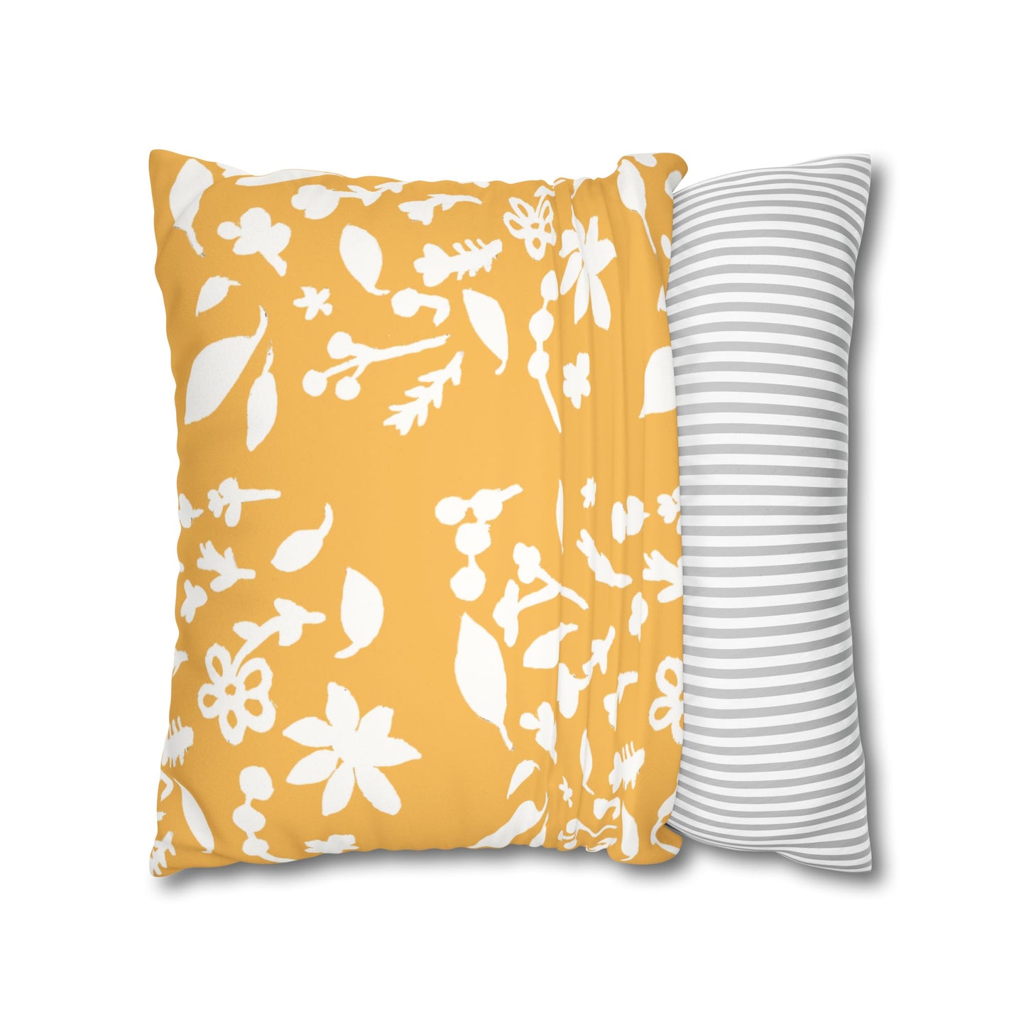 Bumblebee Fall Foliage Faux Suede Square Pillowcase