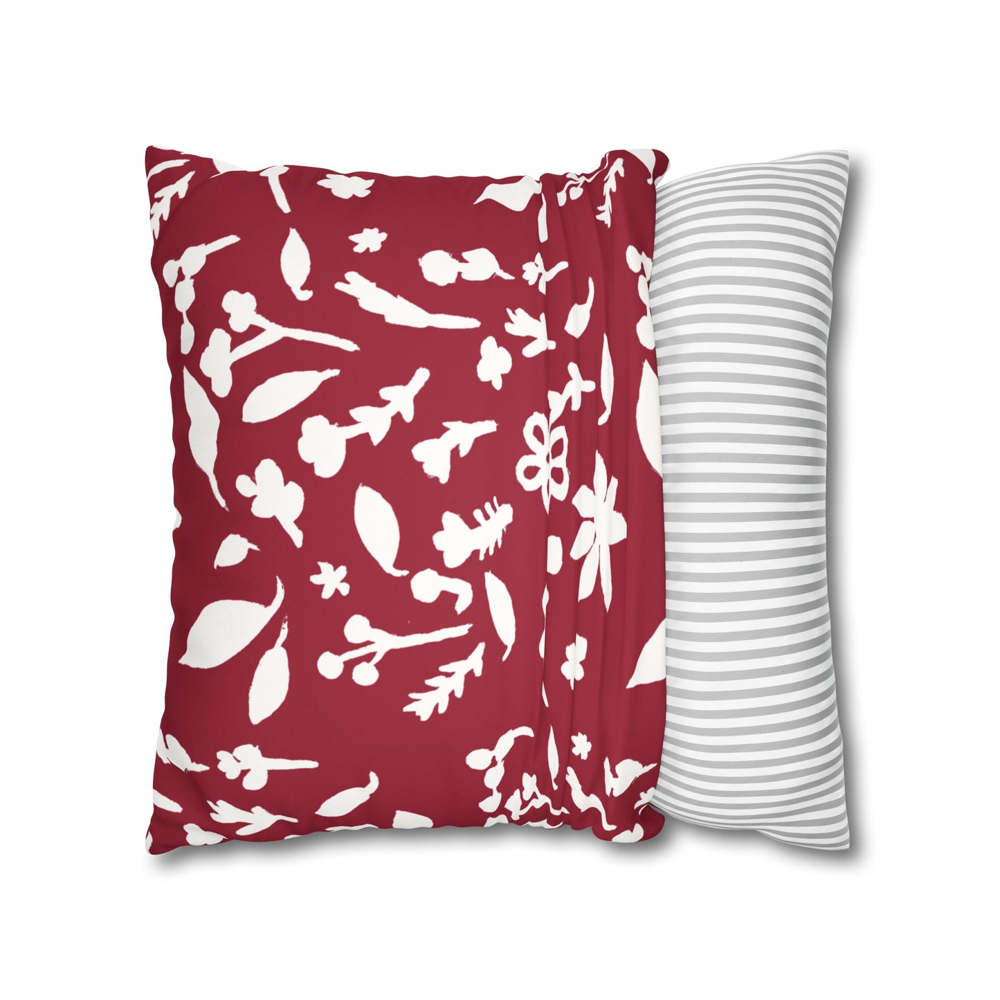 Cherry Cobbler Fall Foliage Faux Suede Square Pillowcase