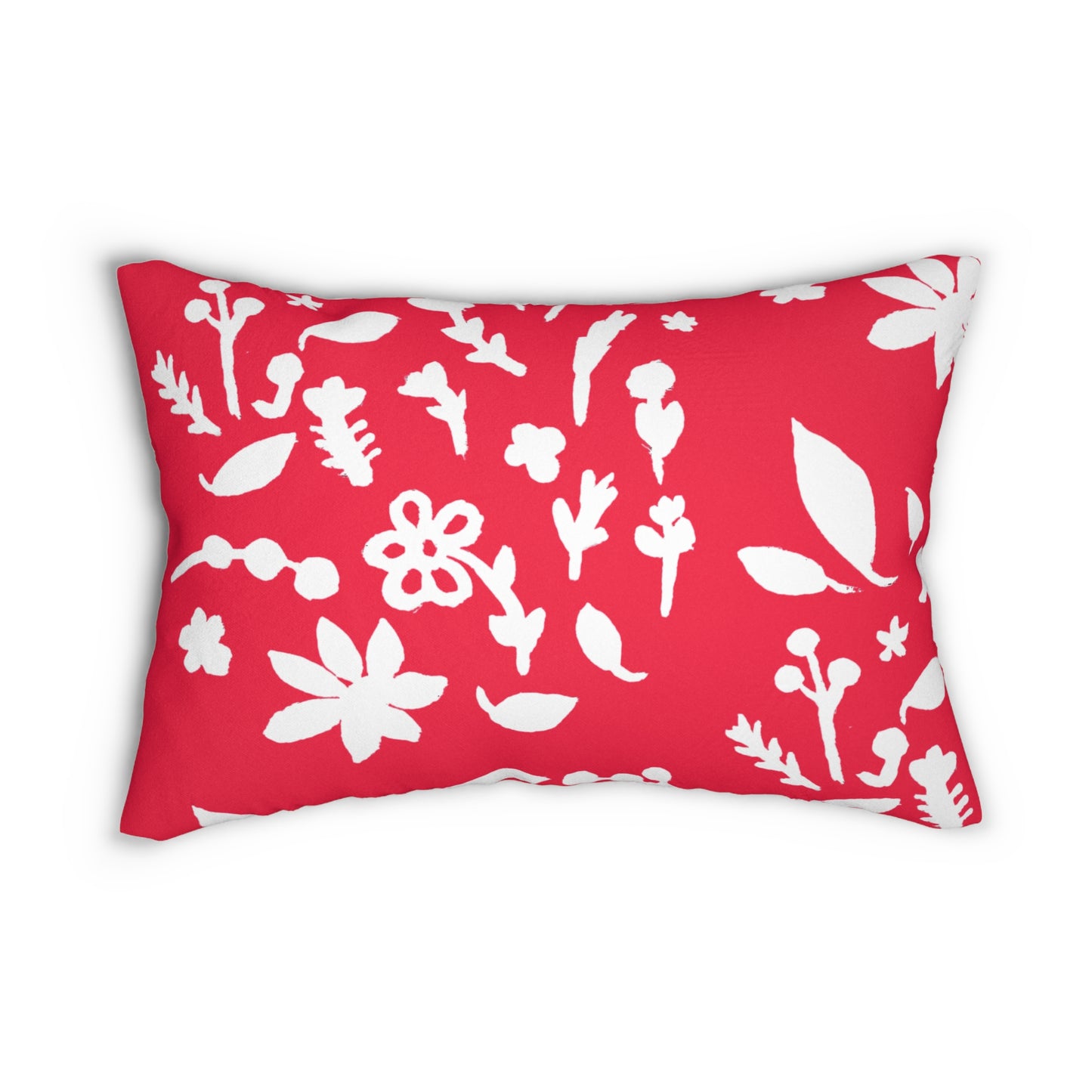 Rose Red Fall Foliage Lumbar Pillow