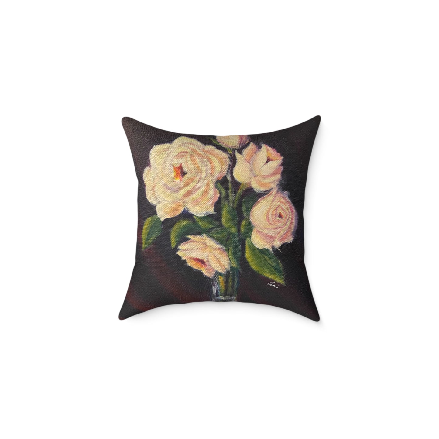 Five Roses Poly Canvas Pillow