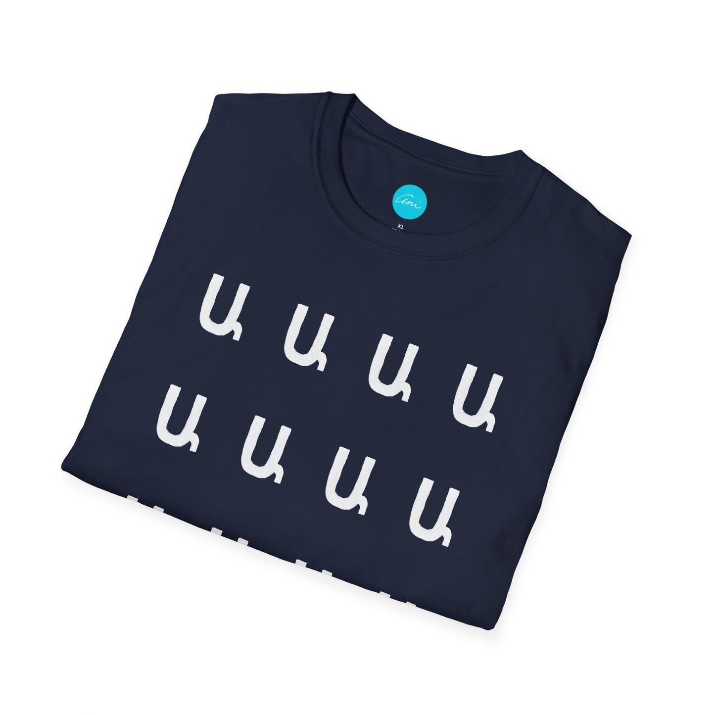 Customizable Armenian Letter Unisex T-Shirt Shades of Blue