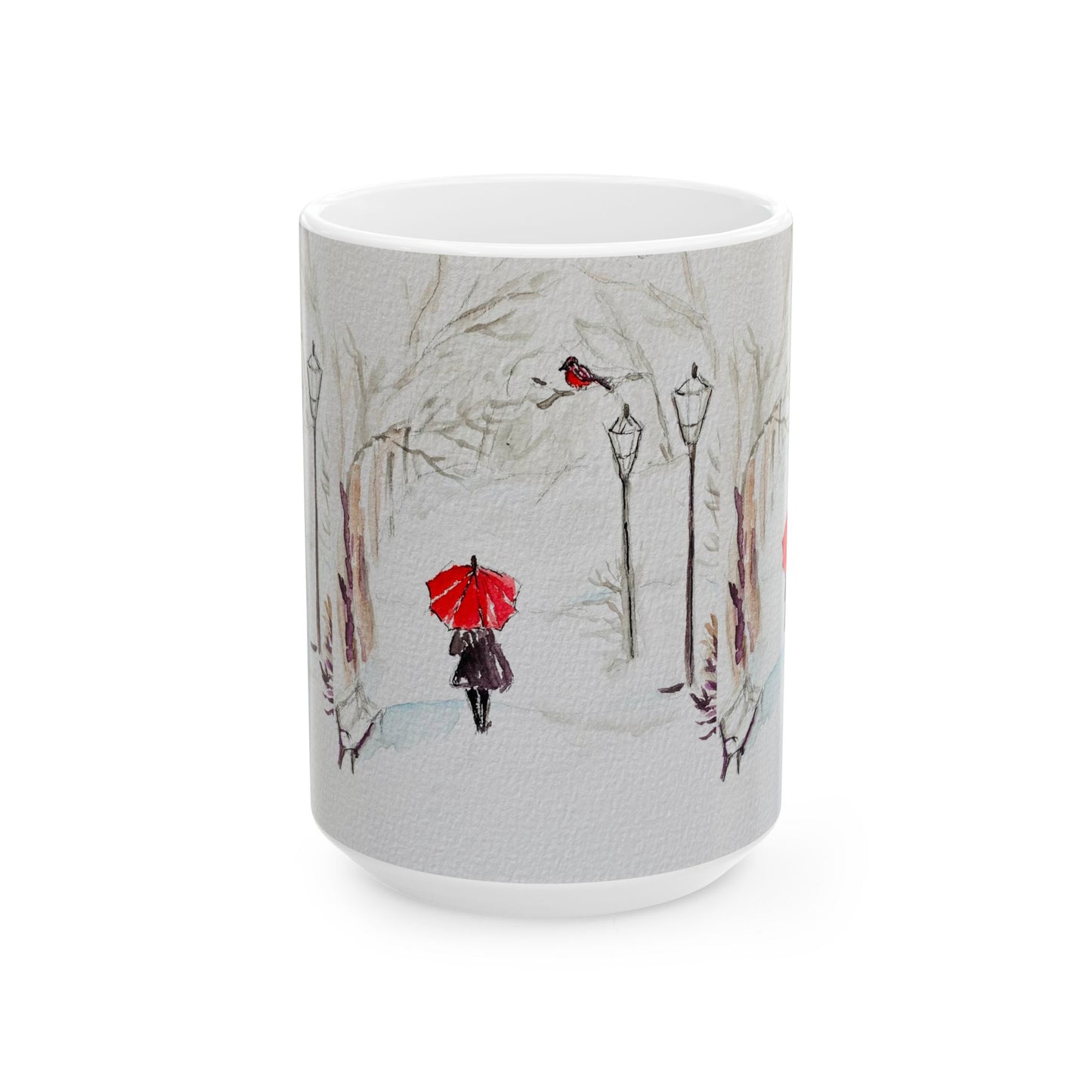 The Red Umbrella Ceramic Mug