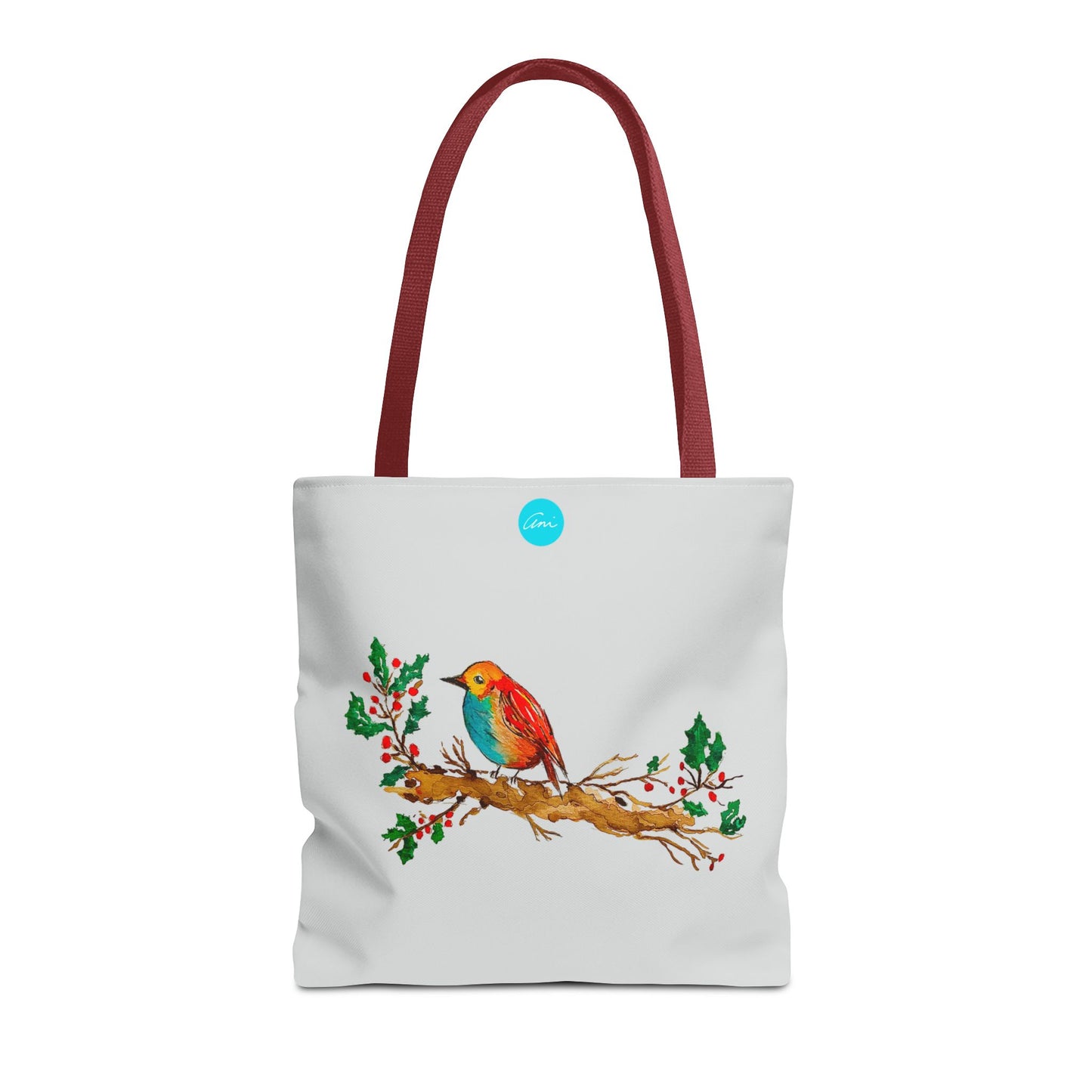 Bright Bird on a Branch Light Grey Tote Bag