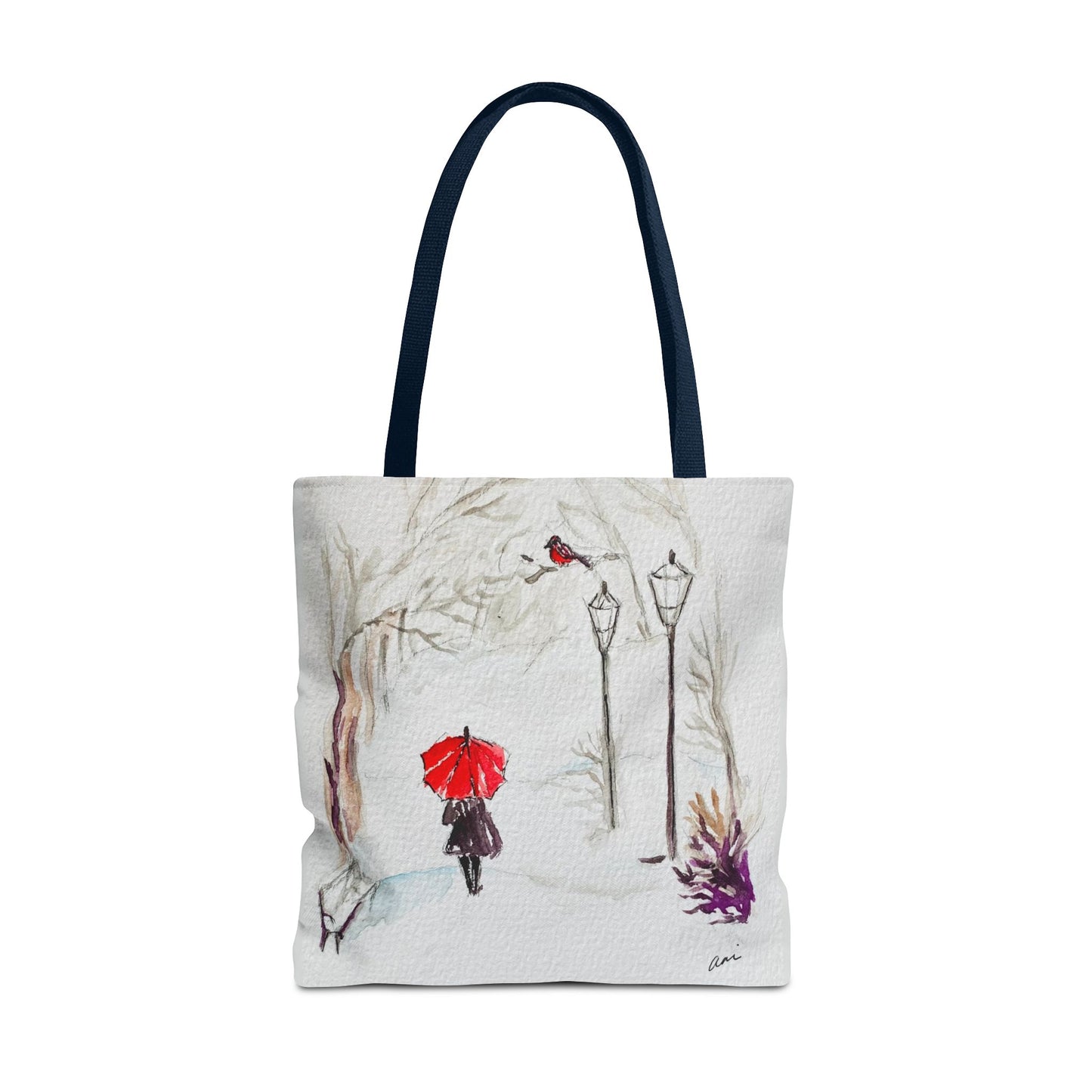 The Red Umbrella Ivory Tote Bag