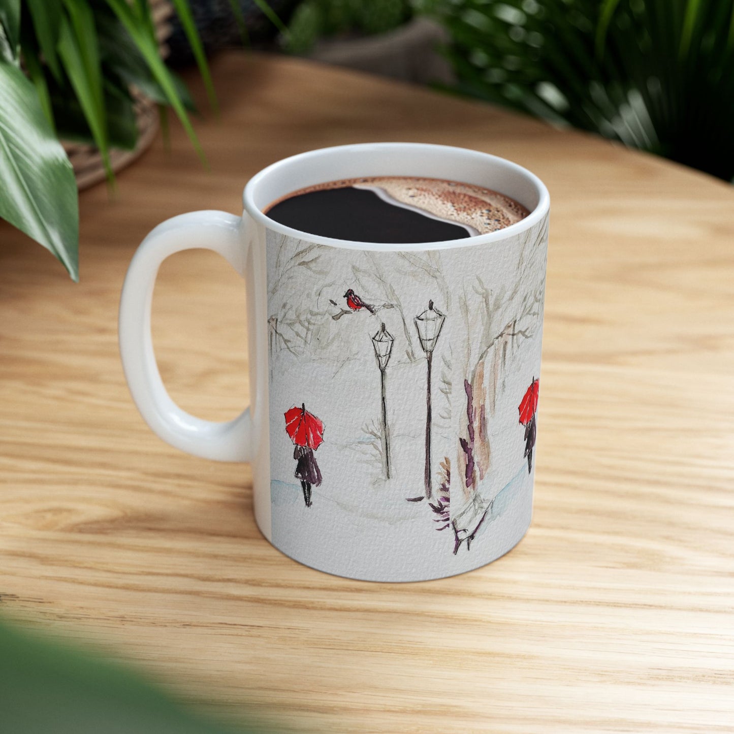 The Red Umbrella Ceramic Mug