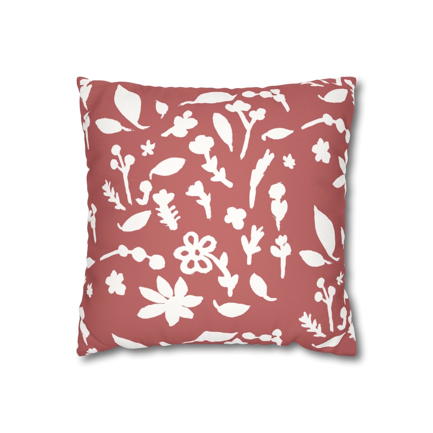 Rhubarb Fall Foliage Faux Suede Square Pillowcase
