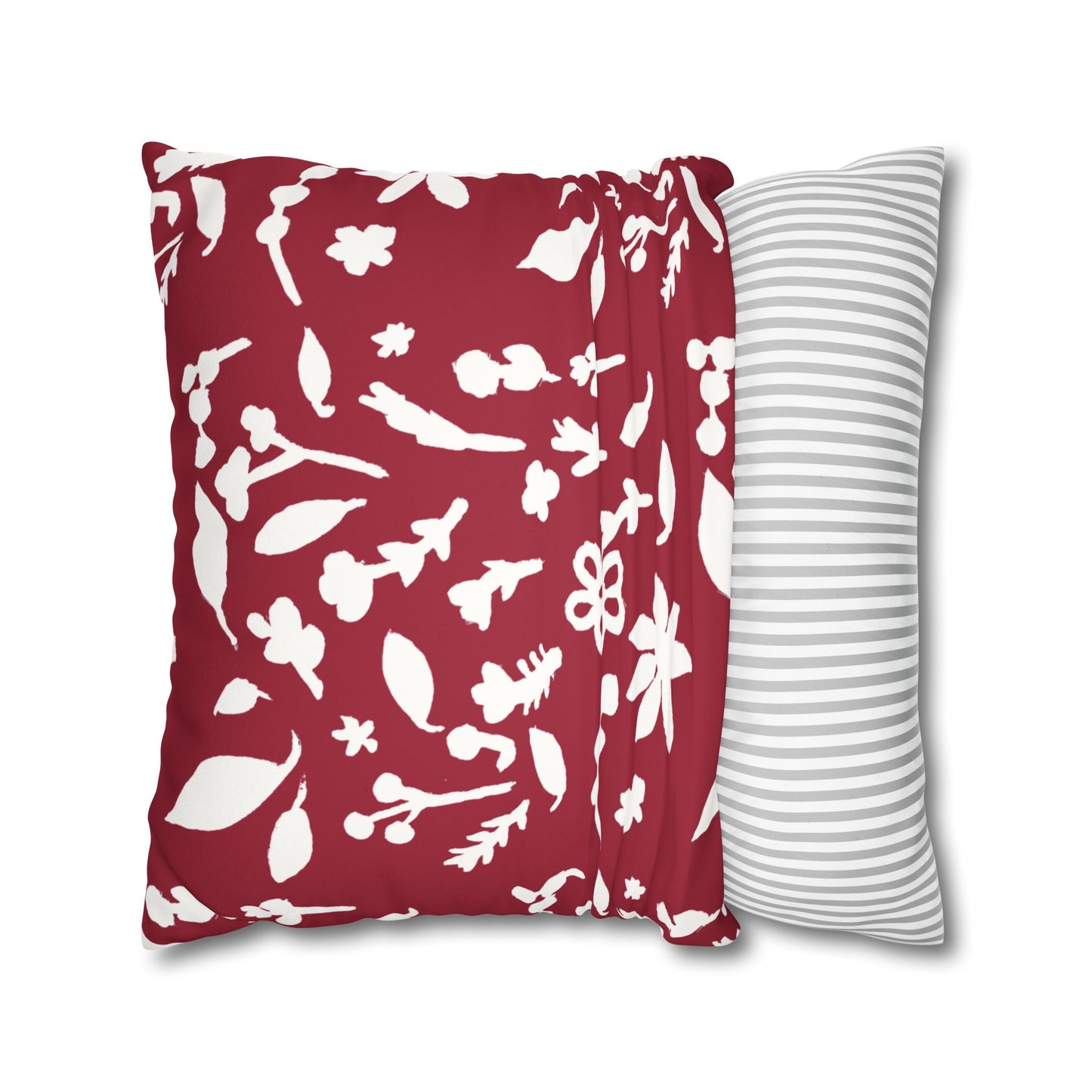 Cherry Cobbler Fall Foliage Faux Suede Square Pillowcase