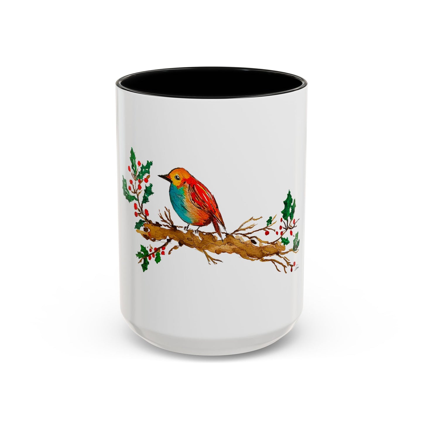 Bright Bird on a Branch Accent Coffee Mug