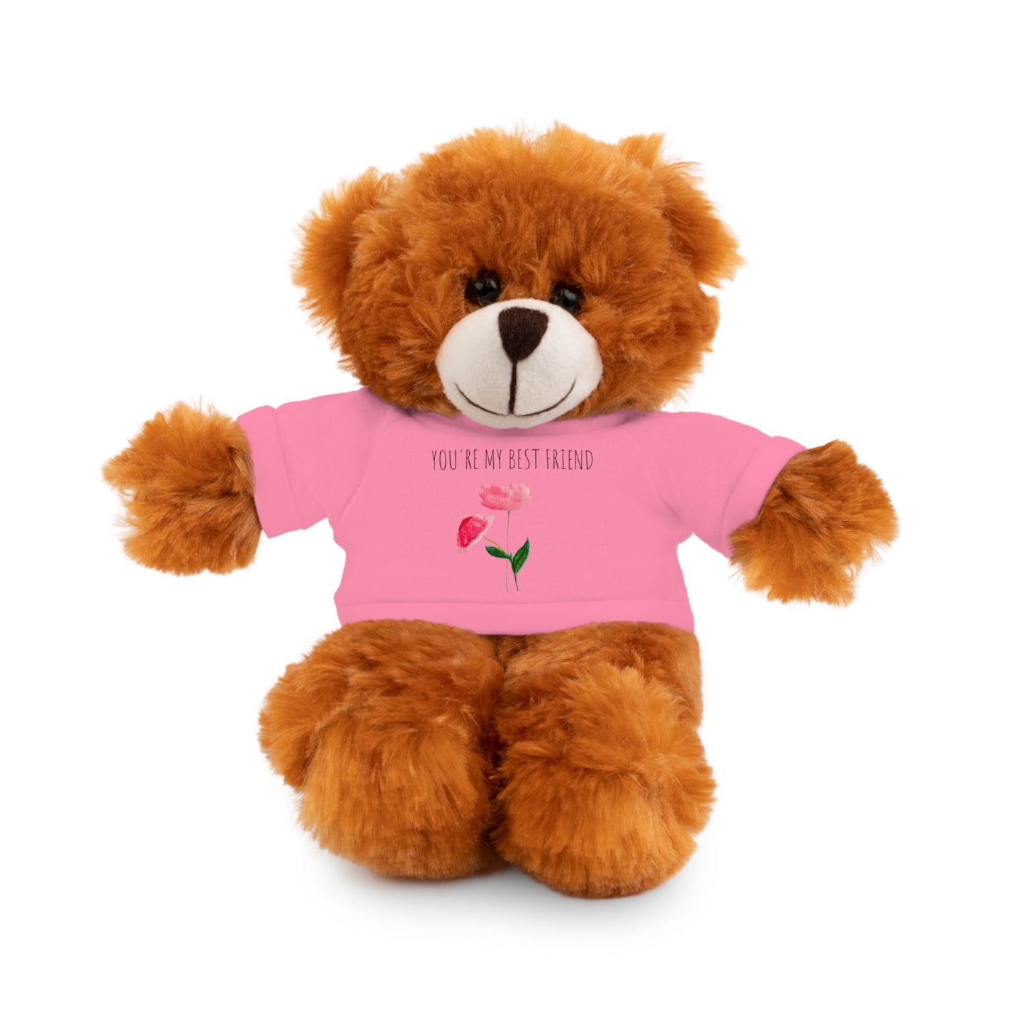 Stuffed Animals with Two Pink Flowers Tee