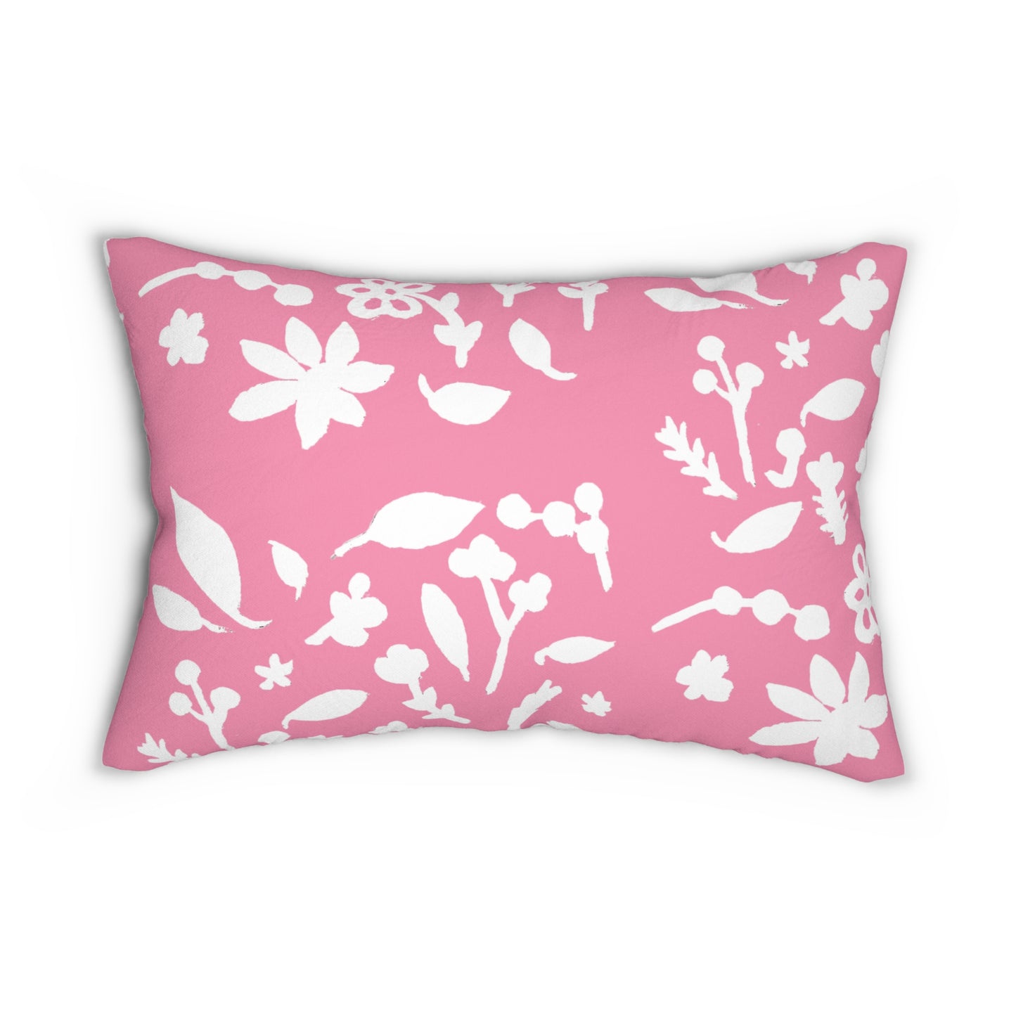 Pink Fall Foliage Lumbar Pillow