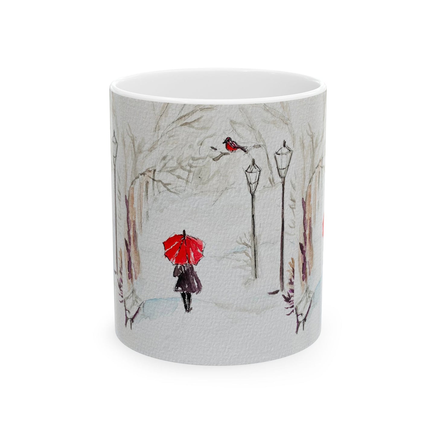 The Red Umbrella Ceramic Mug