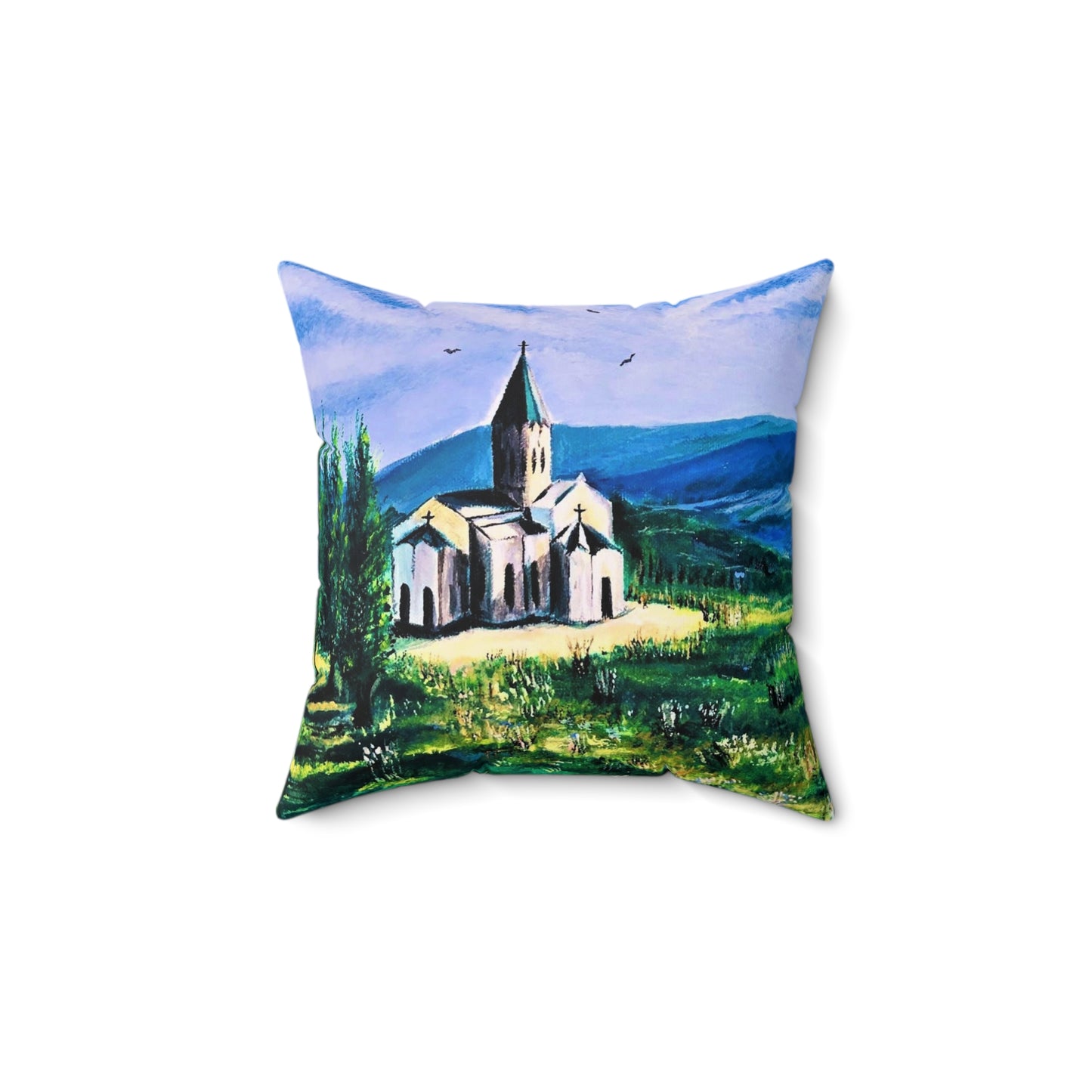 Ghazanchetsots Cathedral Faux Suede Square Pillow