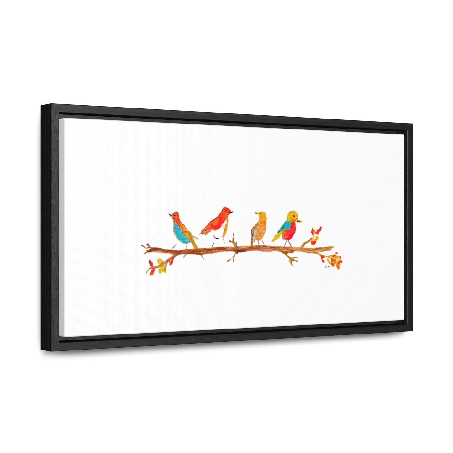 Birds on a Branch Gallery Canvas Wrap with Horizontal Frame