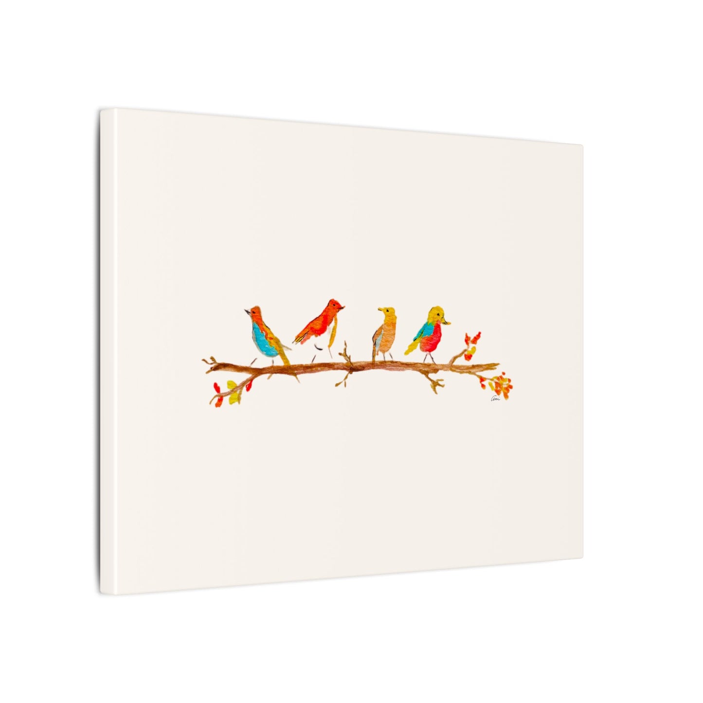Birds on a Branch Matte Canvas Print
