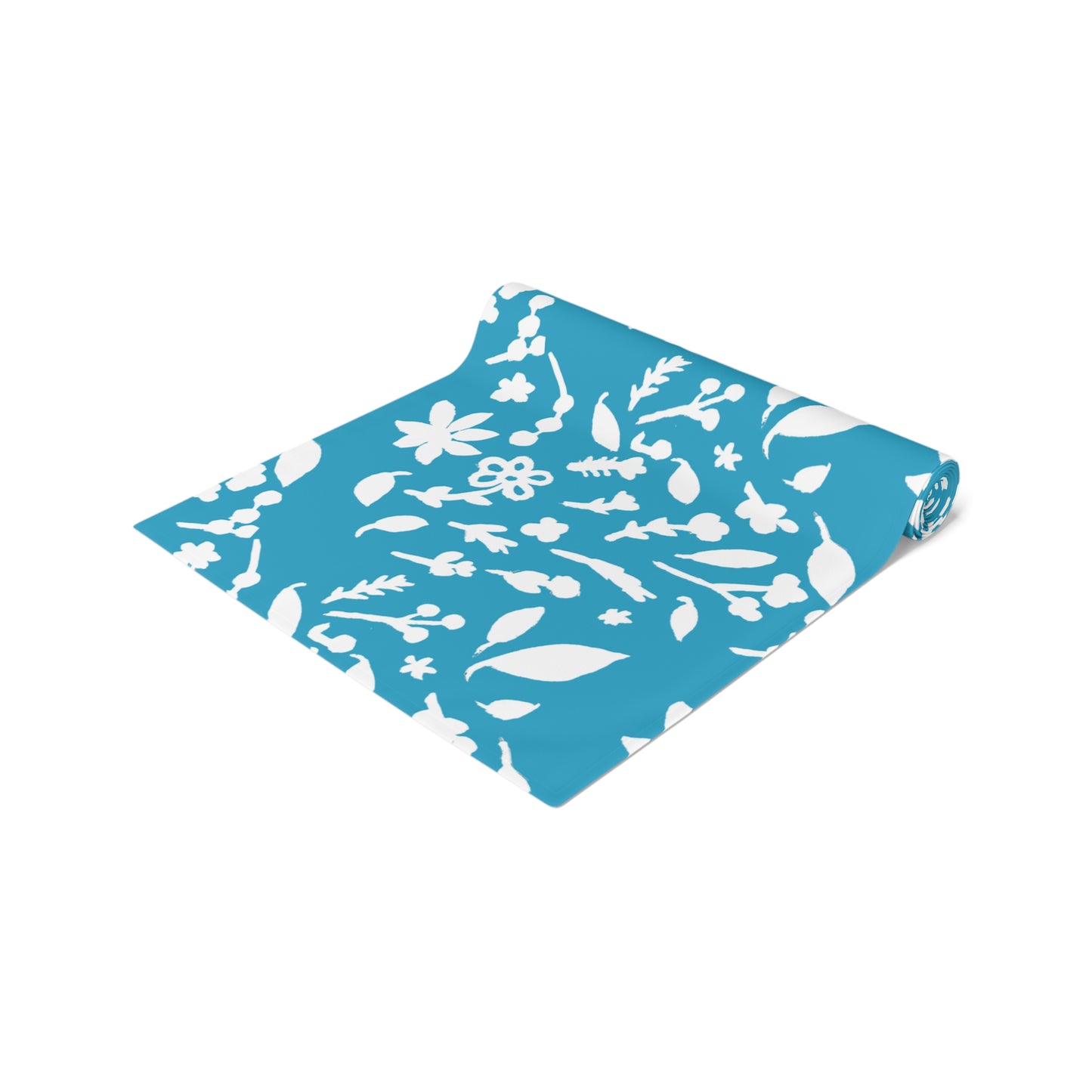 Turquoise Fall Foliage Table Runner (Cotton, Polyester)