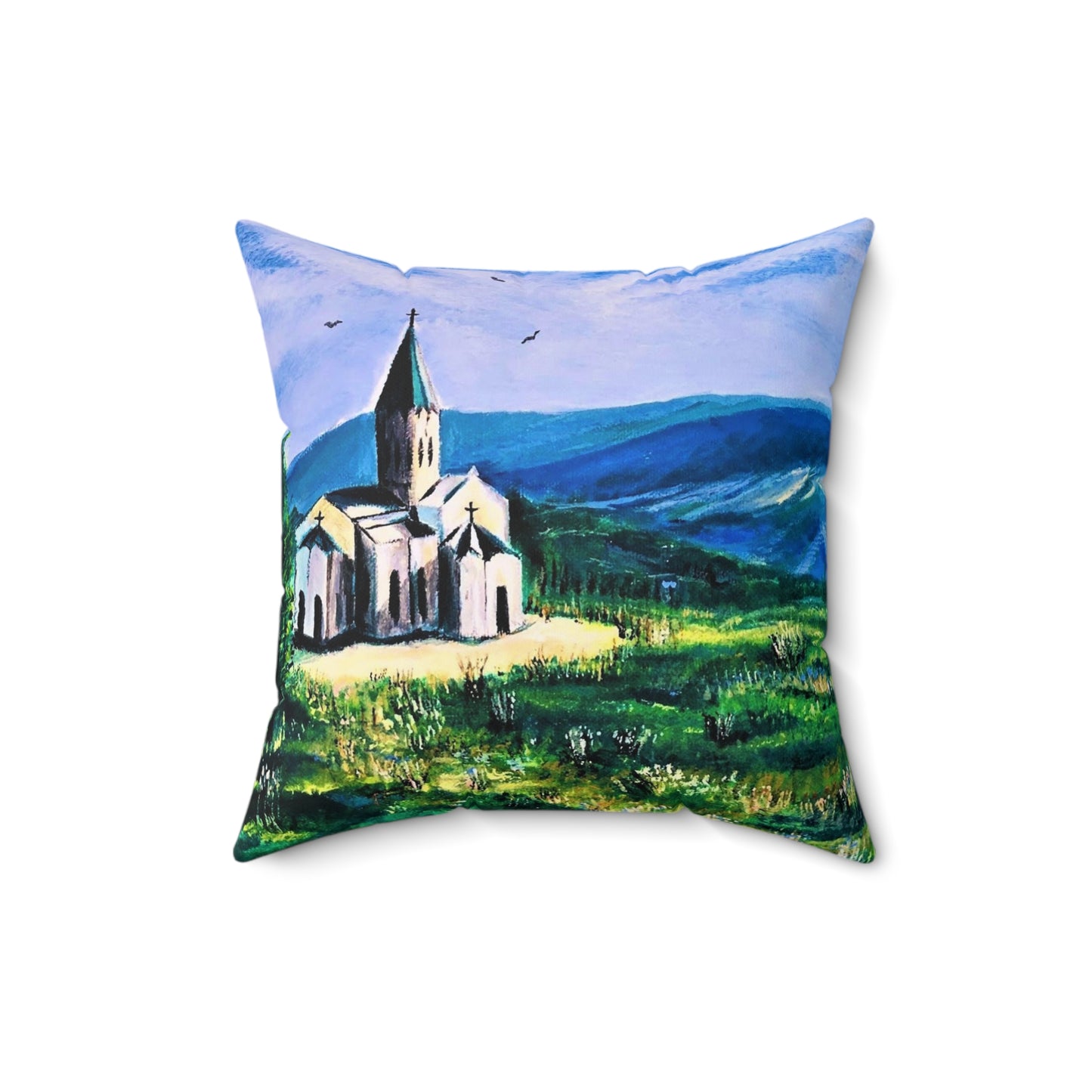 Ghazanchetsots Cathedral Faux Suede Square Pillow