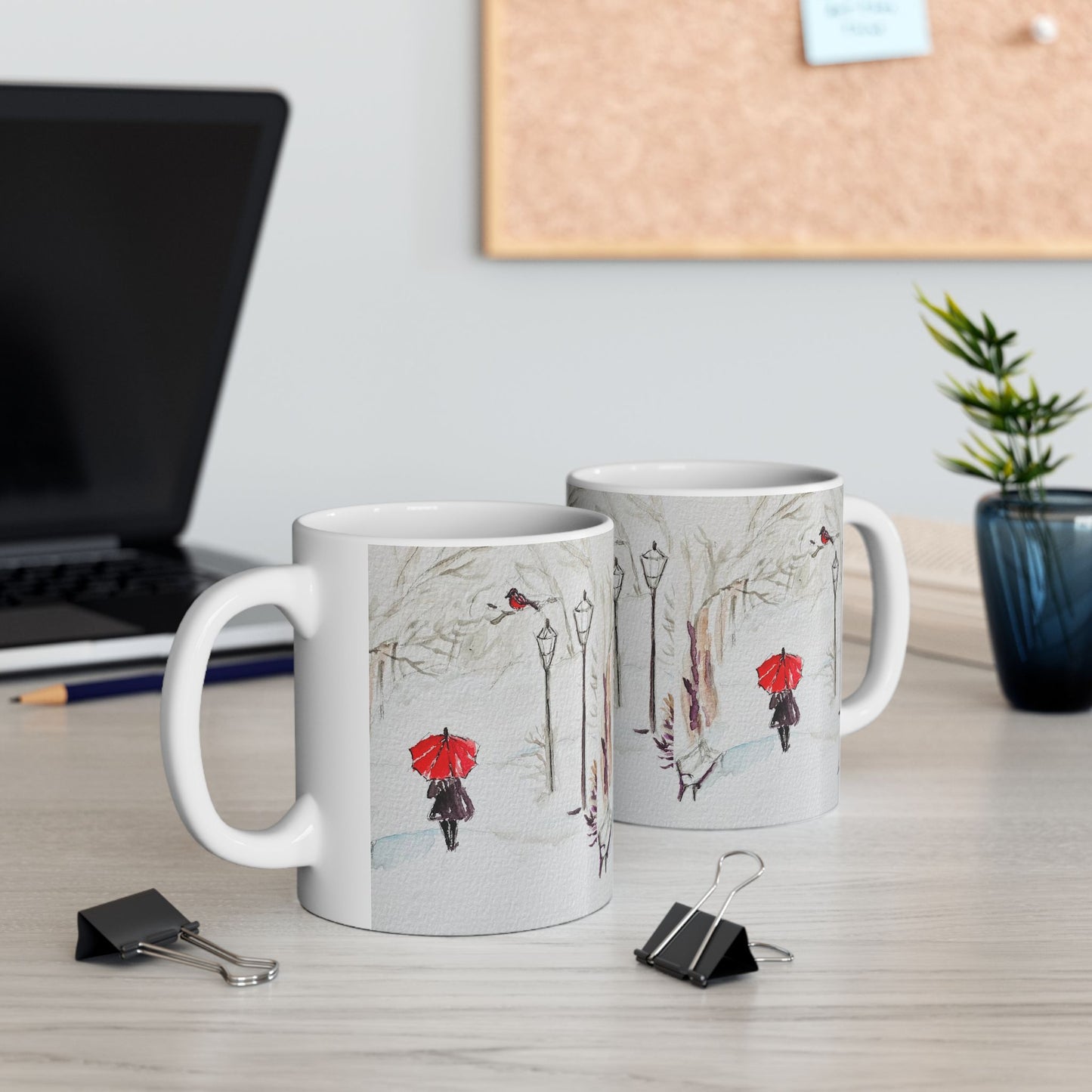 The Red Umbrella Ceramic Mug