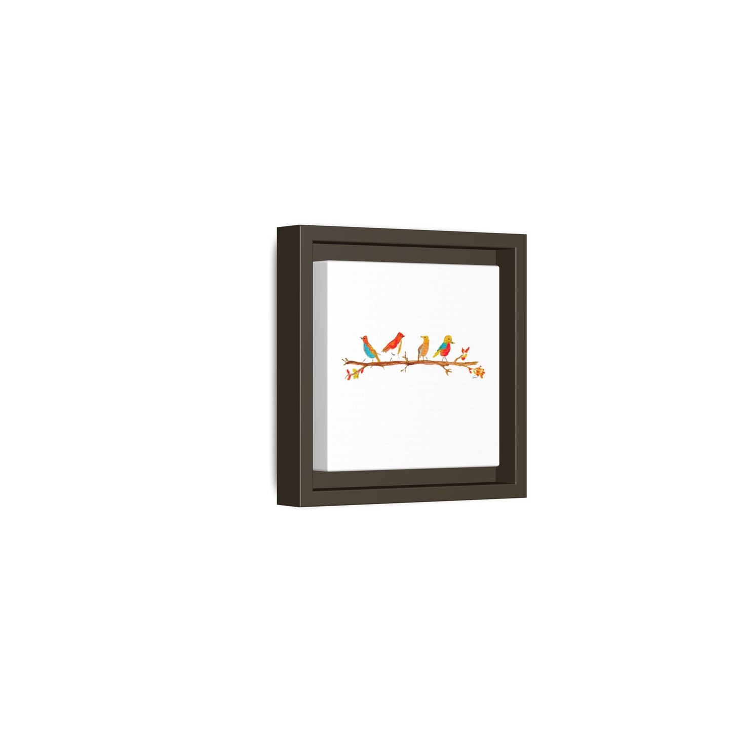Birds on a Branch Gallery Canvas Print with Frame