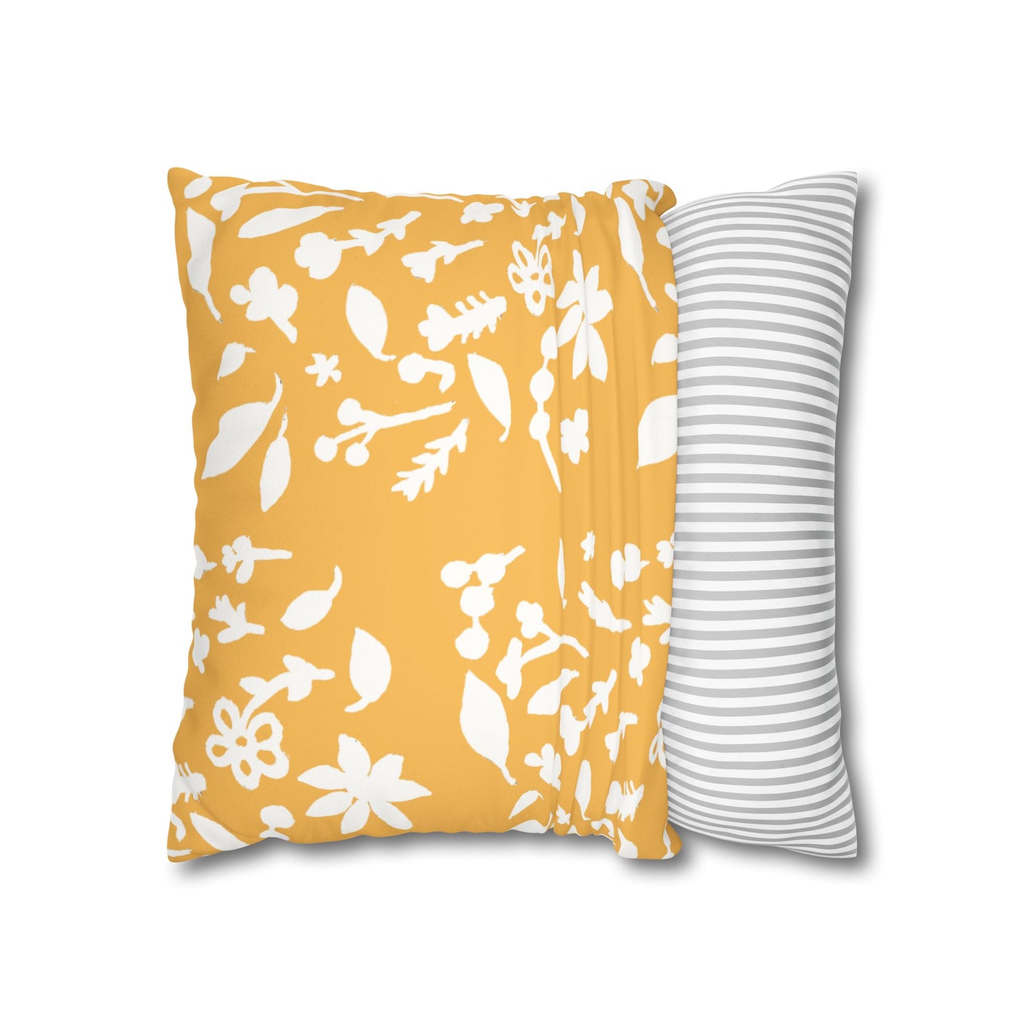 Bumblebee Fall Foliage Faux Suede Square Pillowcase