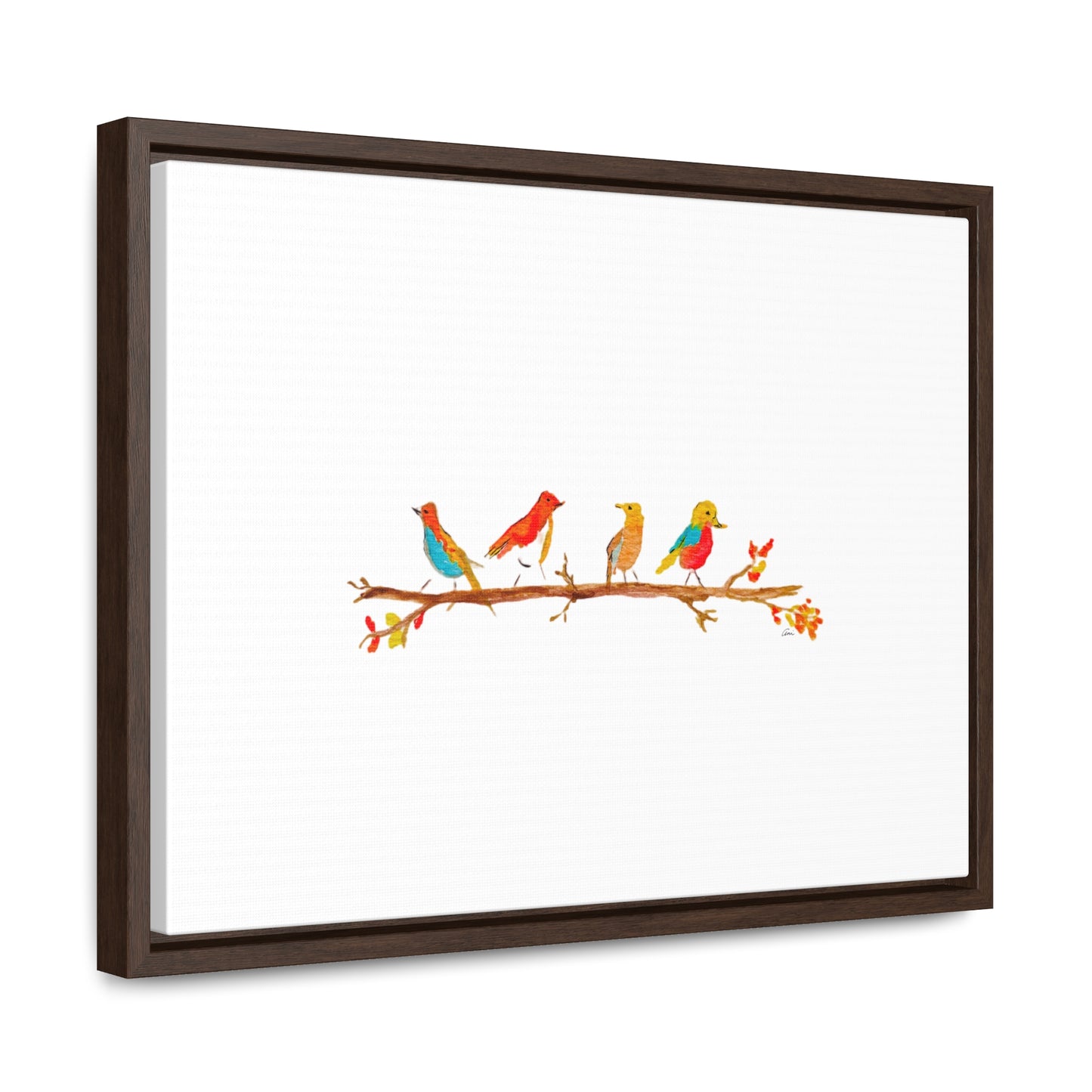 Birds on a Branch Gallery Canvas Wrap with Horizontal Frame