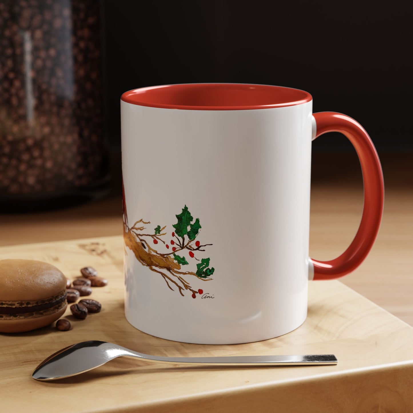 Bright Bird on a Branch Accent Coffee Mug