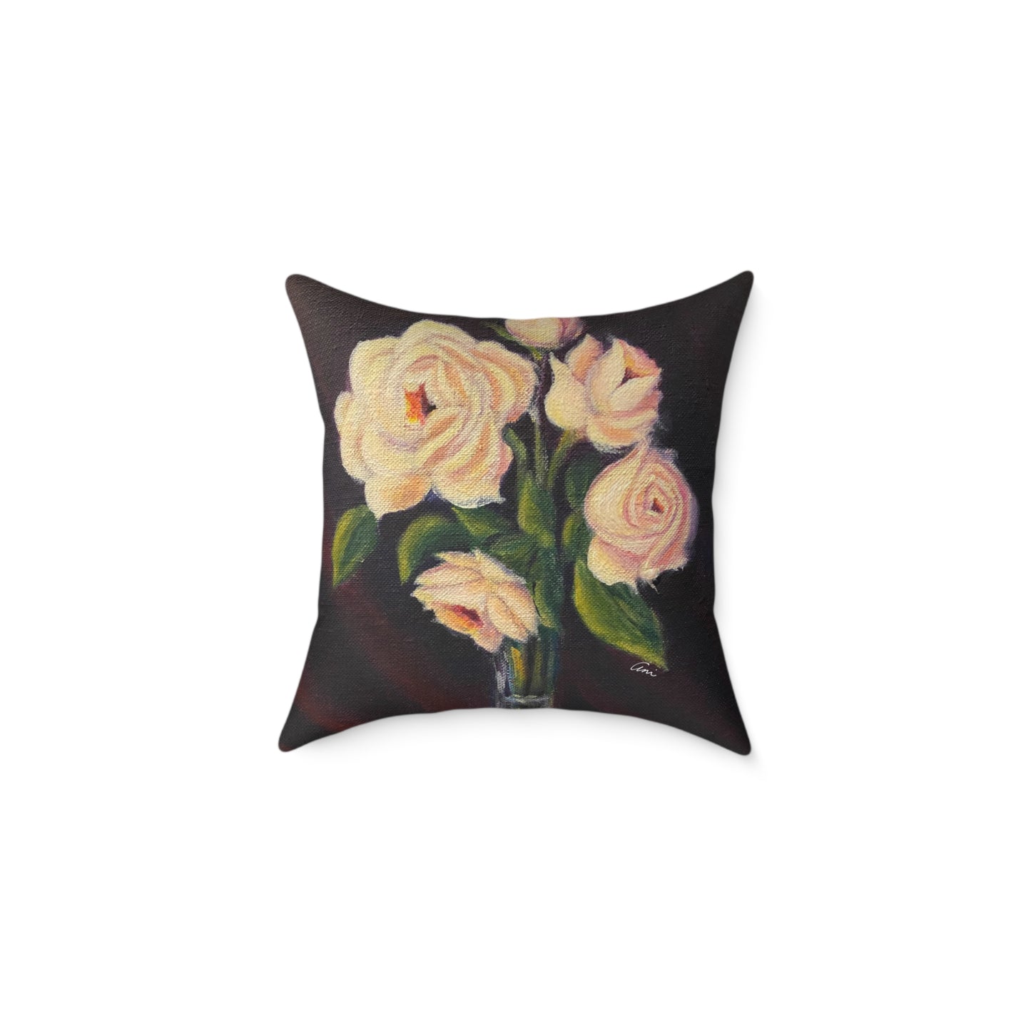 Five Roses Poly Canvas Pillow