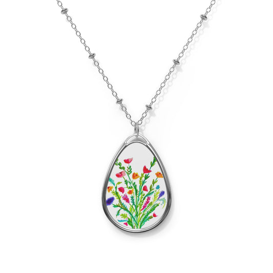 Spring Bouquet Oval Necklace