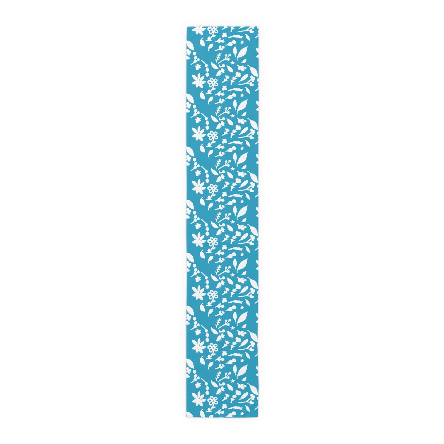 Turquoise Fall Foliage Table Runner (Cotton, Polyester)