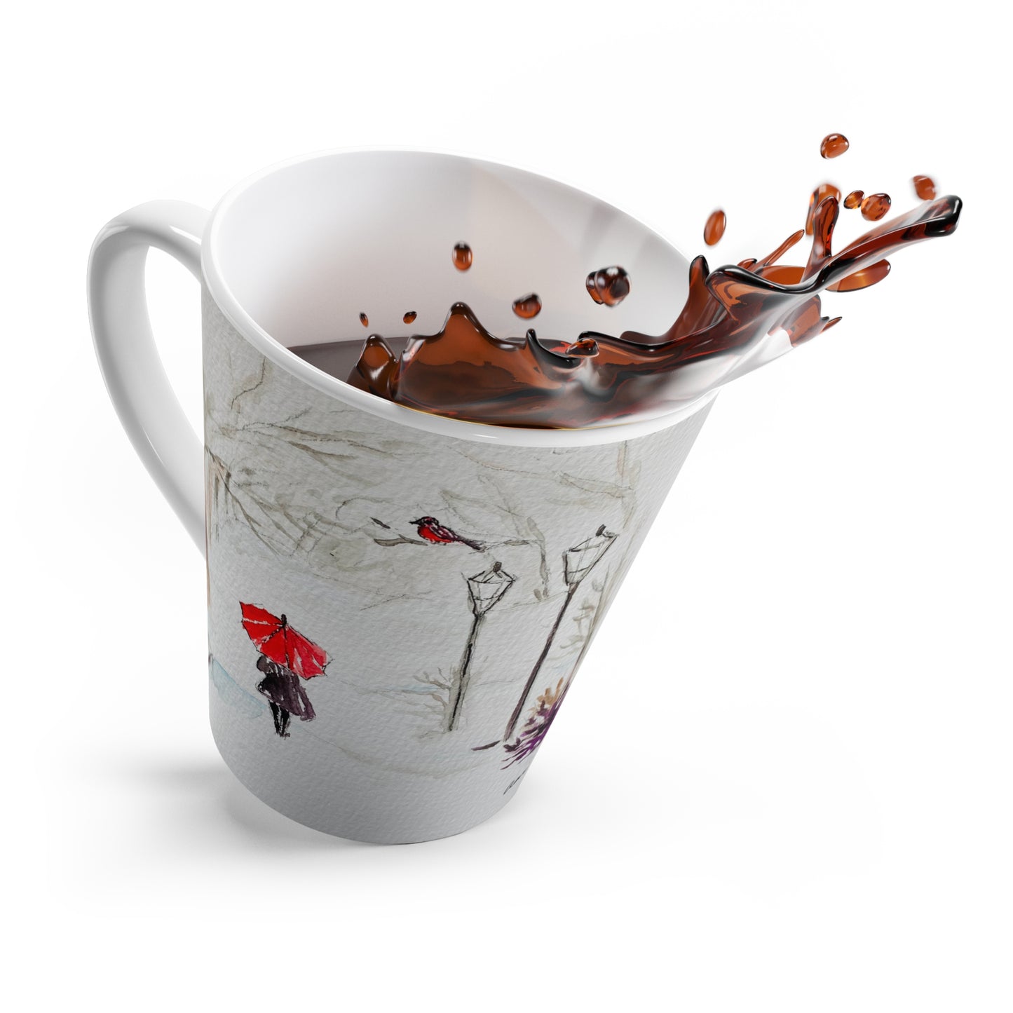 The Red Umbrella Latte Mug