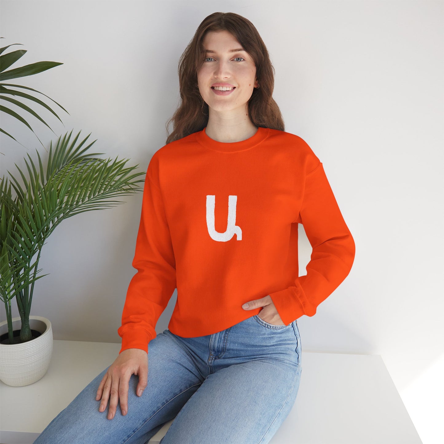 Custom Armenian Letter Unisex Sweatshirt Warm Colors