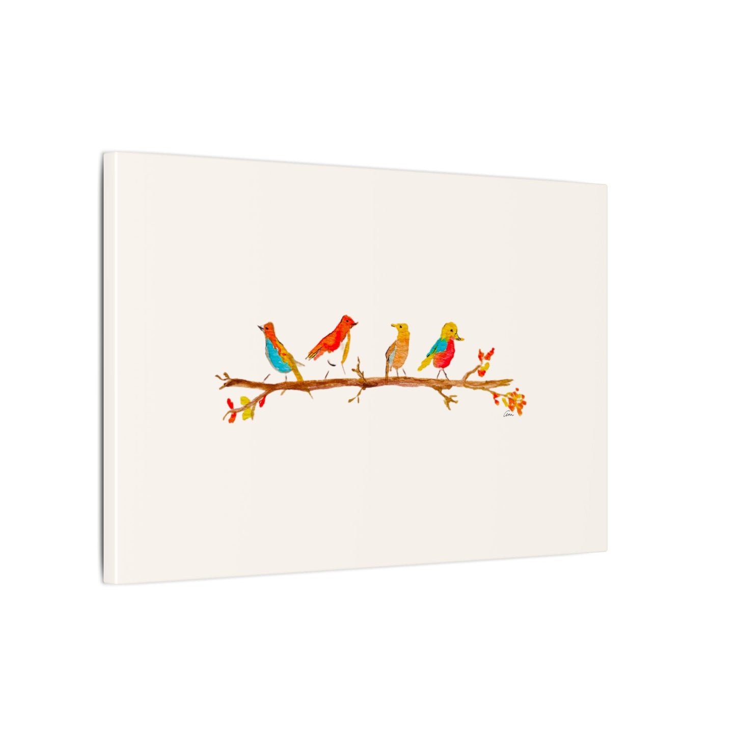 Birds on a Branch Matte Canvas Print