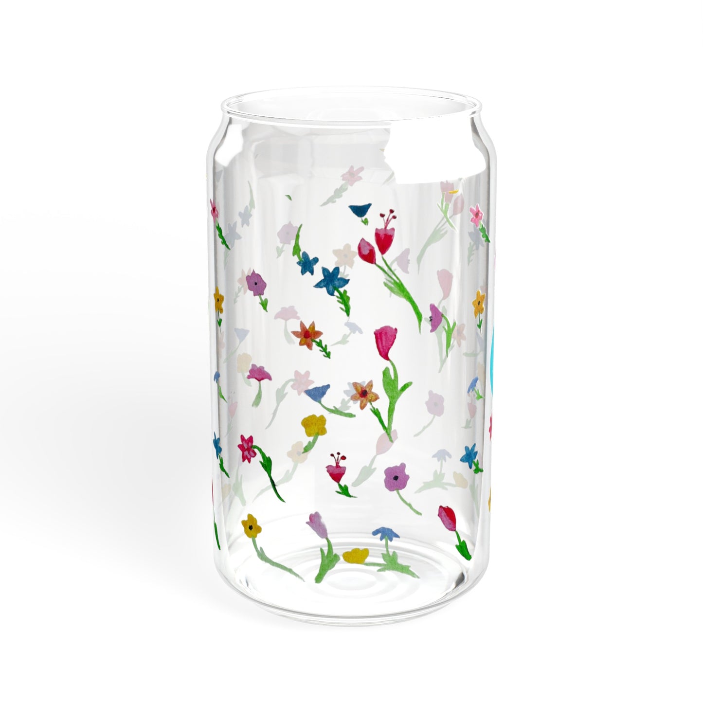 Floating Flowers Sipper Glass, 16oz