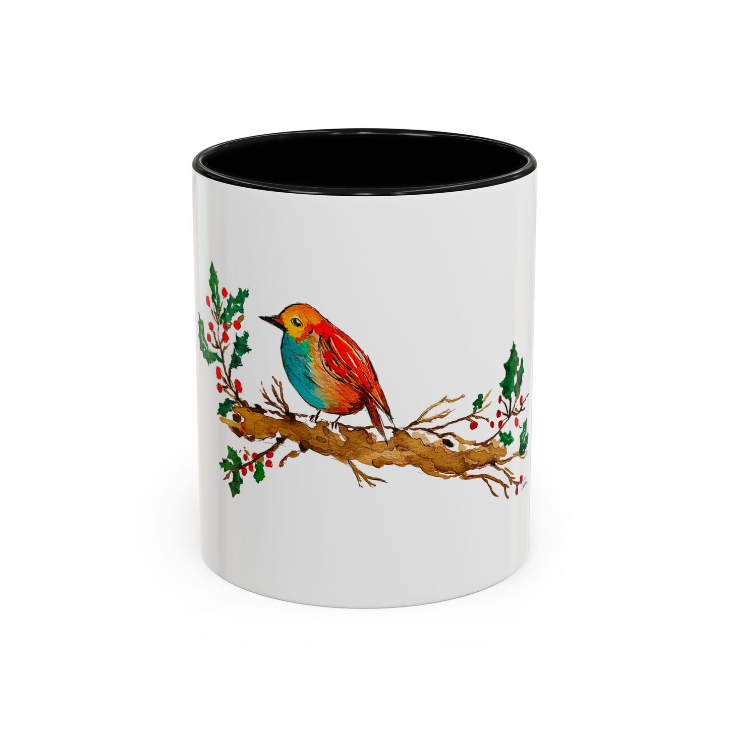 Bright Bird on a Branch Accent Coffee Mug