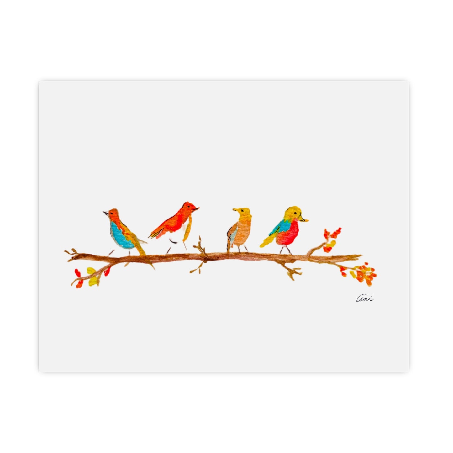 Birds on a Branch Matte Print