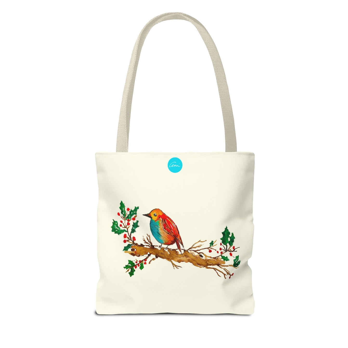 Bright Bird on a Branch Ivory Tote Bag