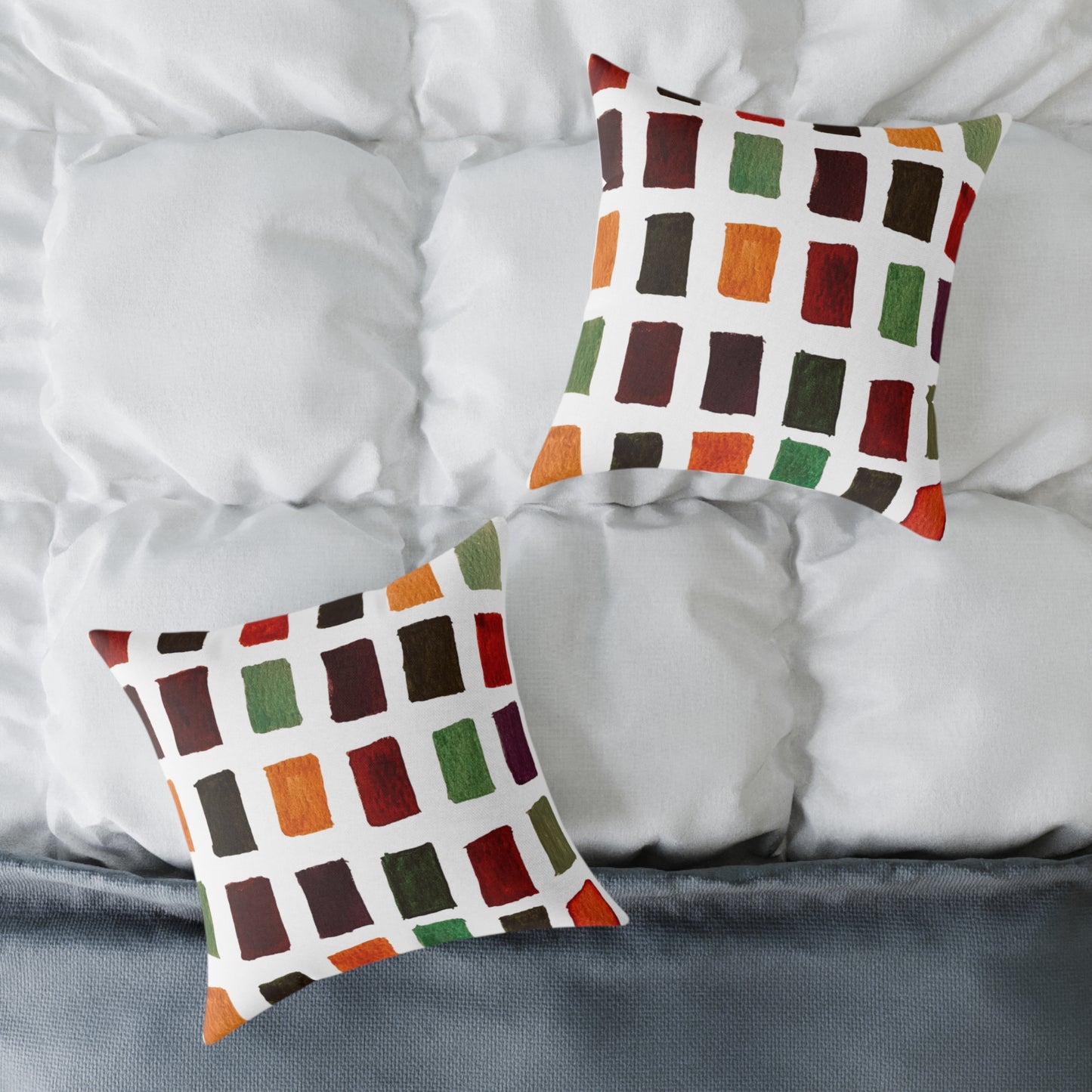 Fall Colors Square Poly Canvas Pillow