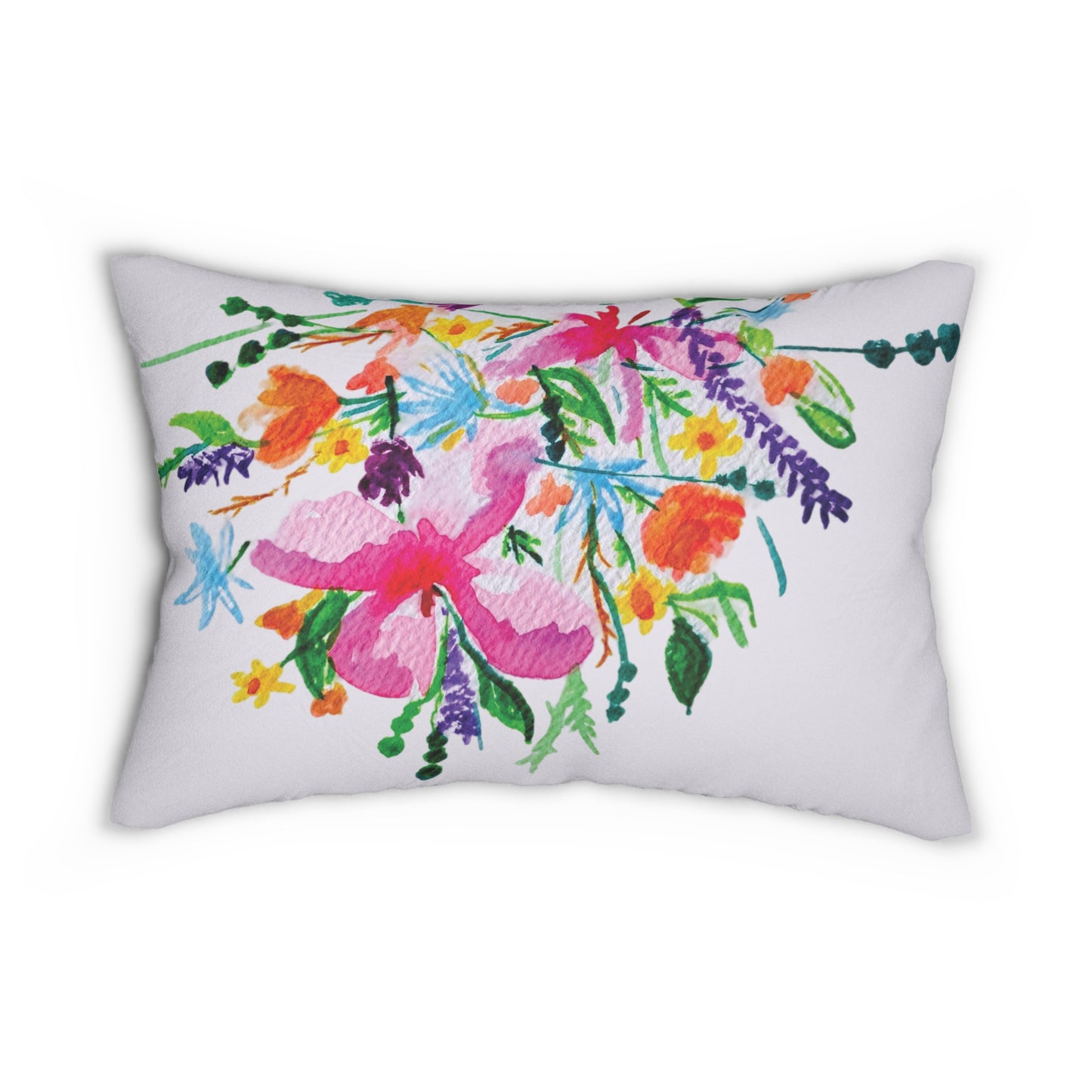 Summer Bouquet Spun Polyester Lumbar Pillow