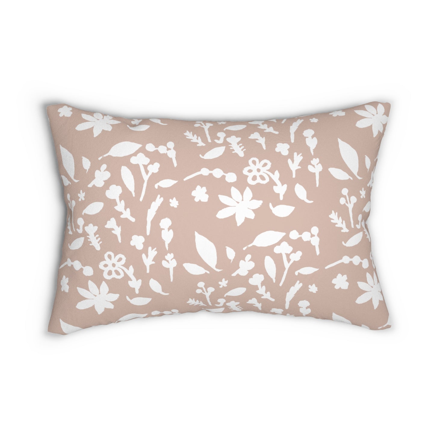 Beige Fall Foliage Lumbar Pillow