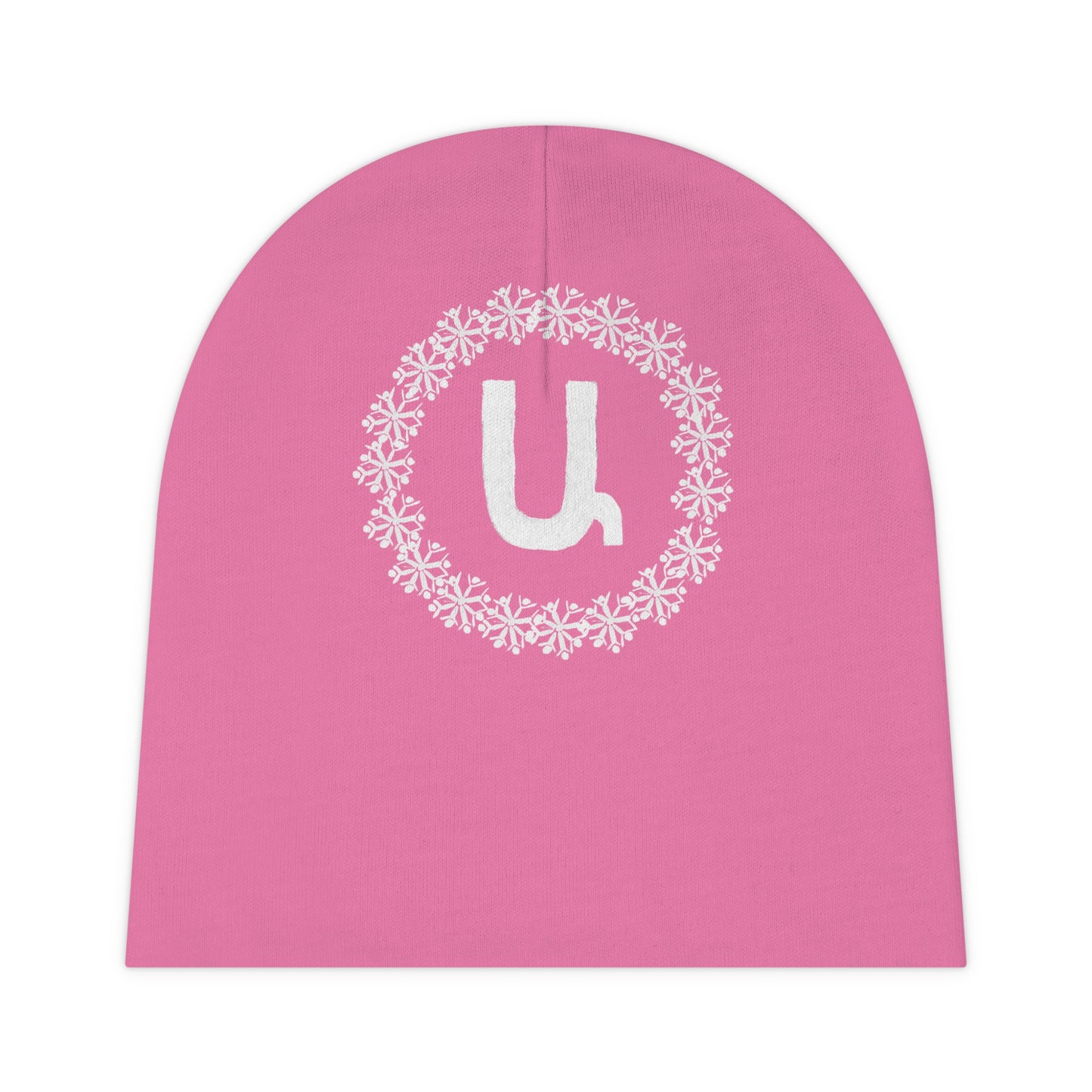 Customizable Armenian Letter Snowflake Pink Baby Beanie