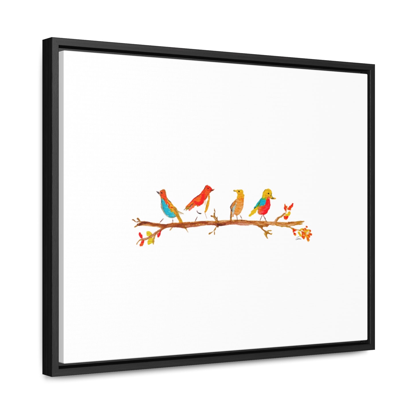 Birds on a Branch Gallery Canvas Wrap with Horizontal Frame