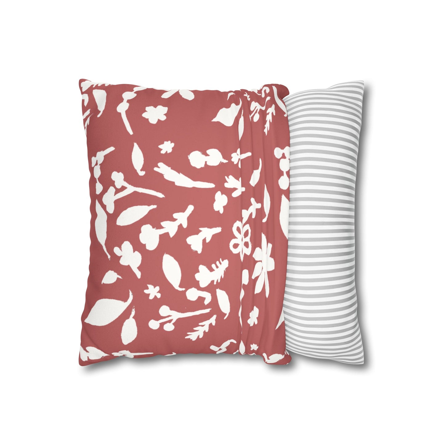 Rhubarb Fall Foliage Faux Suede Square Pillowcase