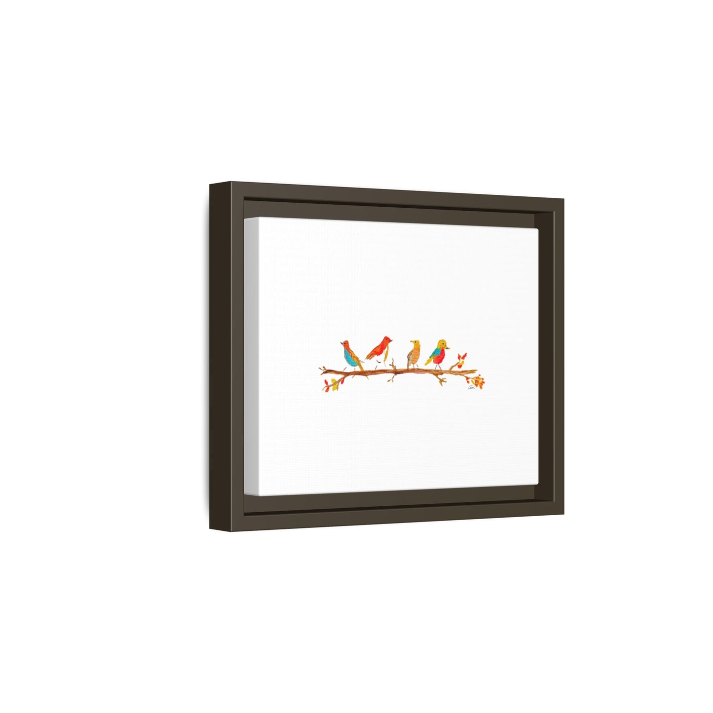 Birds on a Branch Gallery Canvas Print with Frame