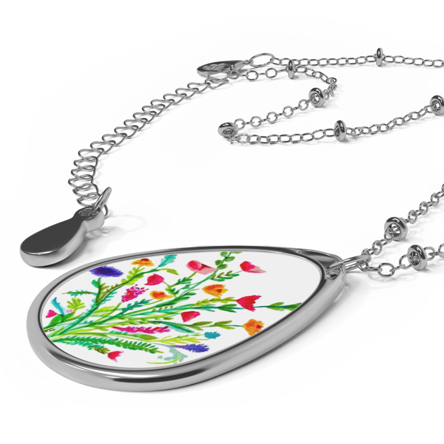 Spring Bouquet Oval Necklace