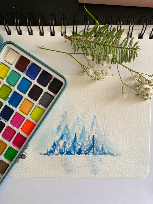 Winter Horizon Original Watercolor