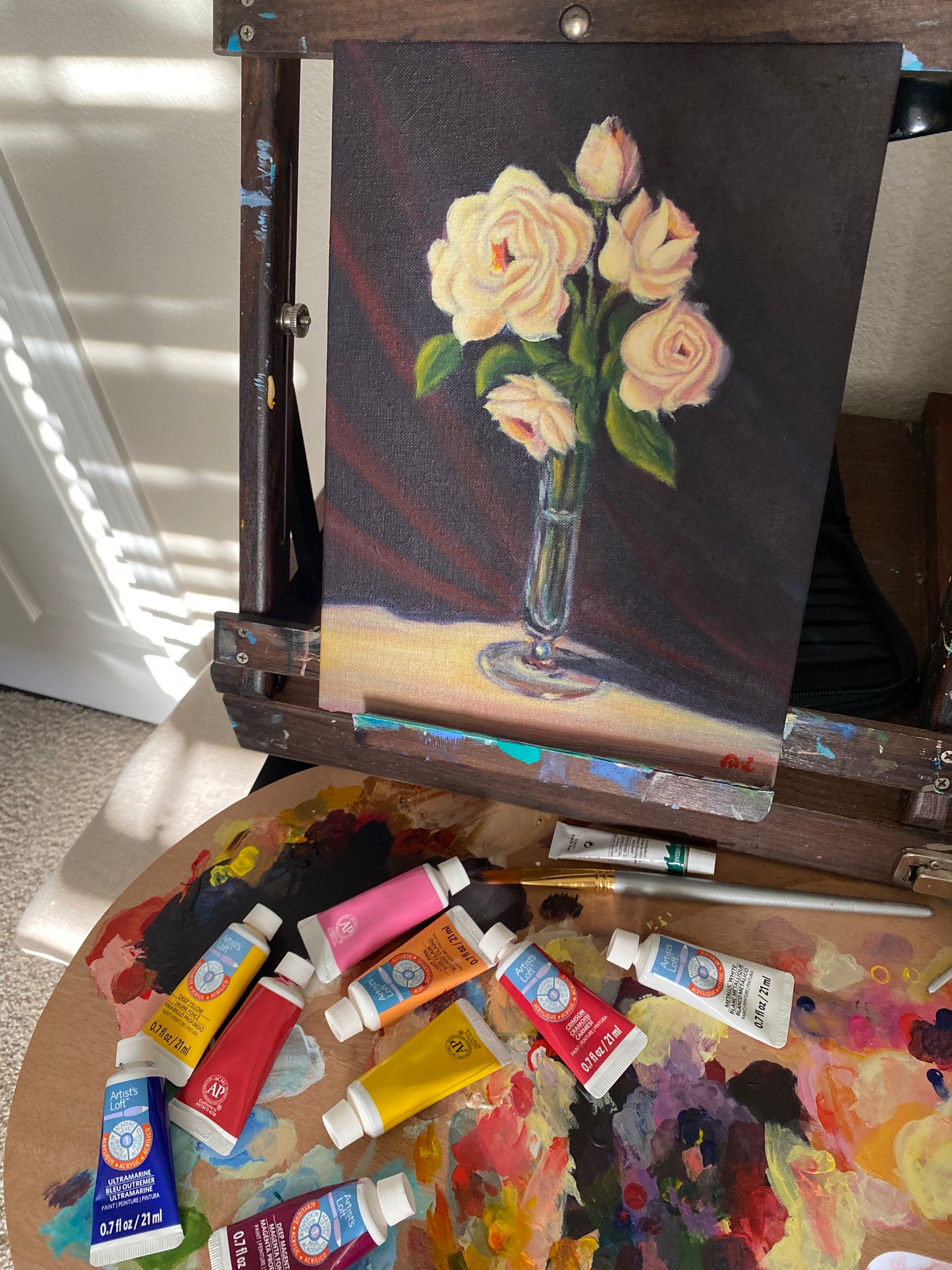 Five Roses Original Painting