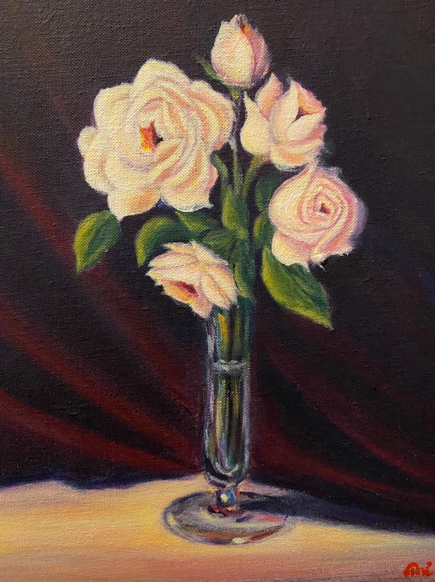 Five Roses Original Painting