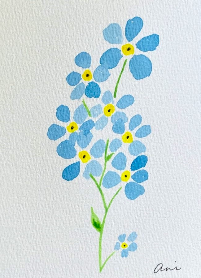 Forget Me Not watercolor print